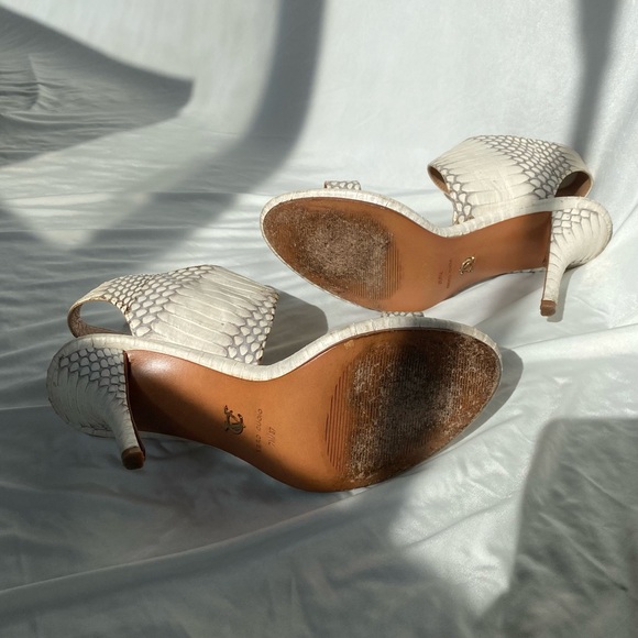Vero Cuoio White Snakeskin Heels - Picture 4 of 6